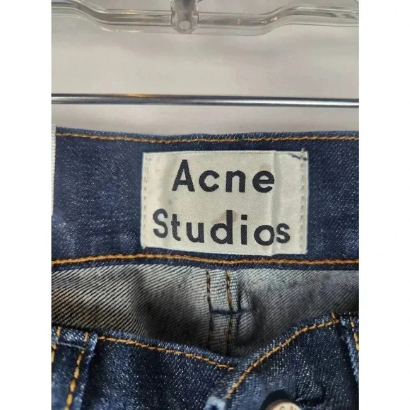 Acne Studios Ace Raw Gothic Skinny Jeans New With Tags Dark Wash Mens 28 Inseam - Picture 4 of 9